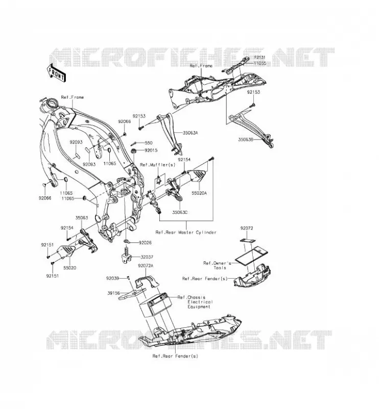 PIECE DE CADRE (COUVERTURE) Kawasaki MOTOS 636 2014 NINJA ZX-6R ABS  ZX636FEF