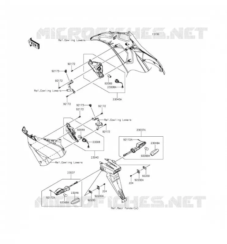 CLIGNOTANTS Kawasaki MOTOS 636 2015 NINJA ZX-6R ABS  ZX636FFF