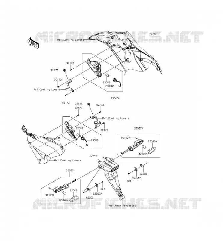 CLIGNOTANTS Kawasaki MOTOS 636 2015 NINJA ZX-6R ABS  ZX636FFF