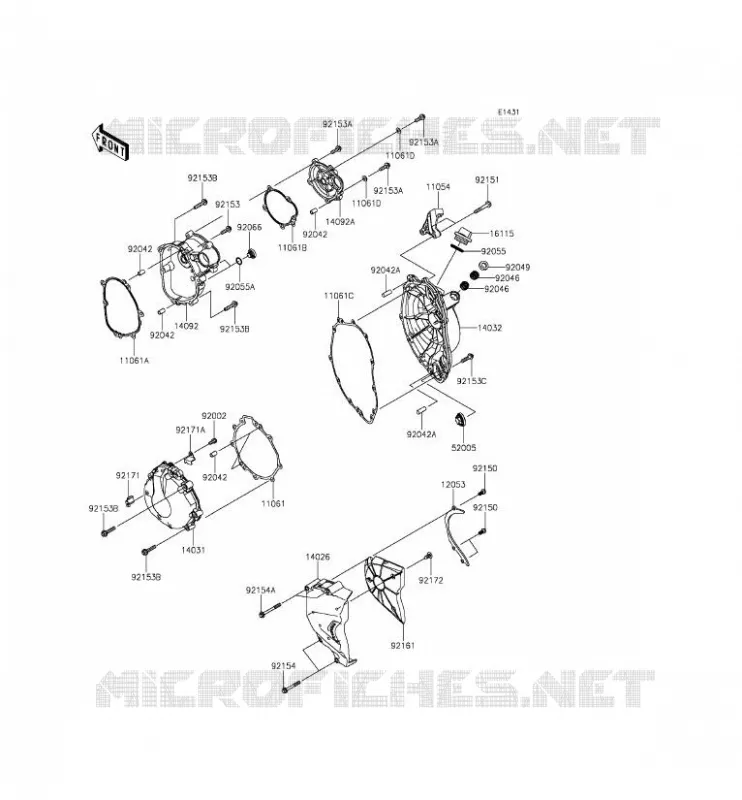 COUVERCLES MOTEUR Kawasaki MOTOS 636 2015 NINJA ZX-6R ABS  ZX636FFF