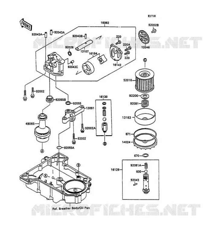 POMPE A HUILE Kawasaki MOTOS 750 1990 ZXR750  ZX750-H2