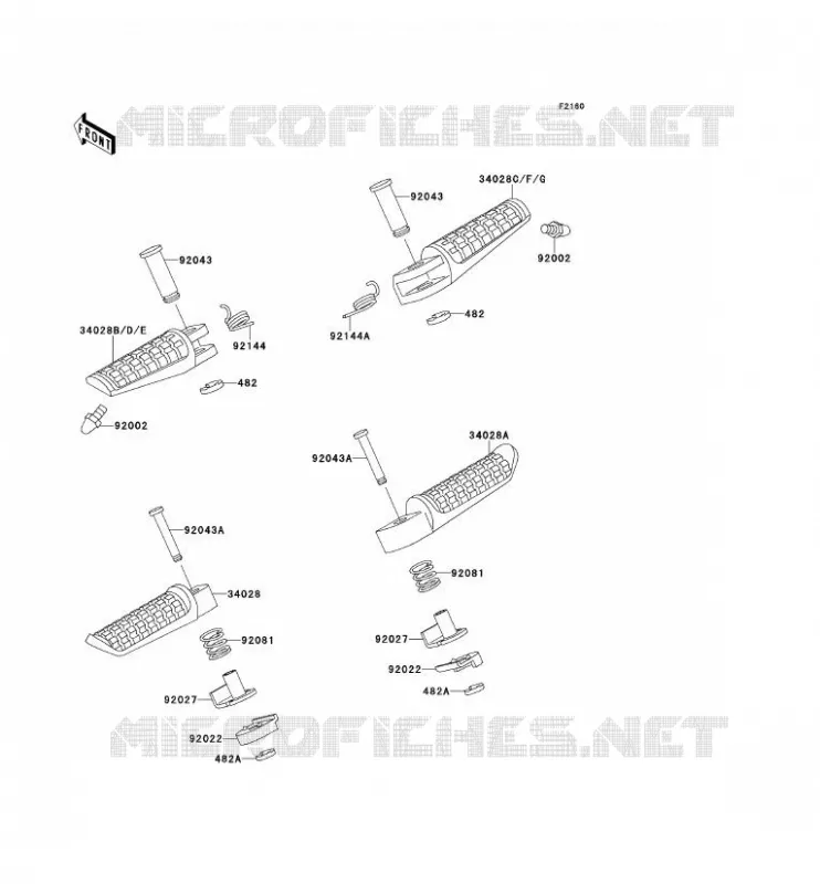REPOSE PIED Kawasaki MOTOS 750 1992 ZXR750  ZX750-J2