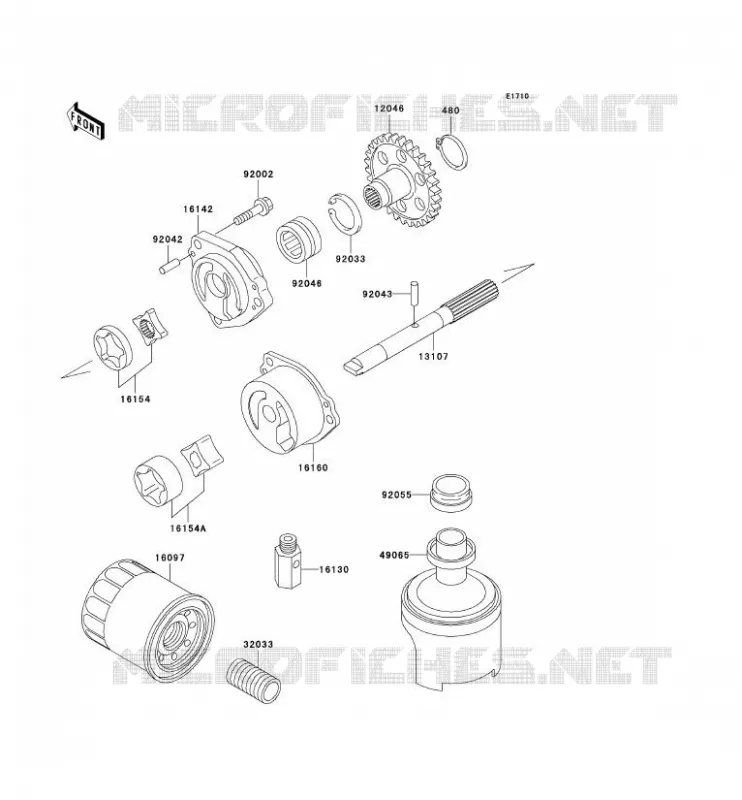 POMPE A HUILE/FILTRE &Agrave; HUILE Kawasaki MOTOS 750 1995 ZXR750  ZX750-L3