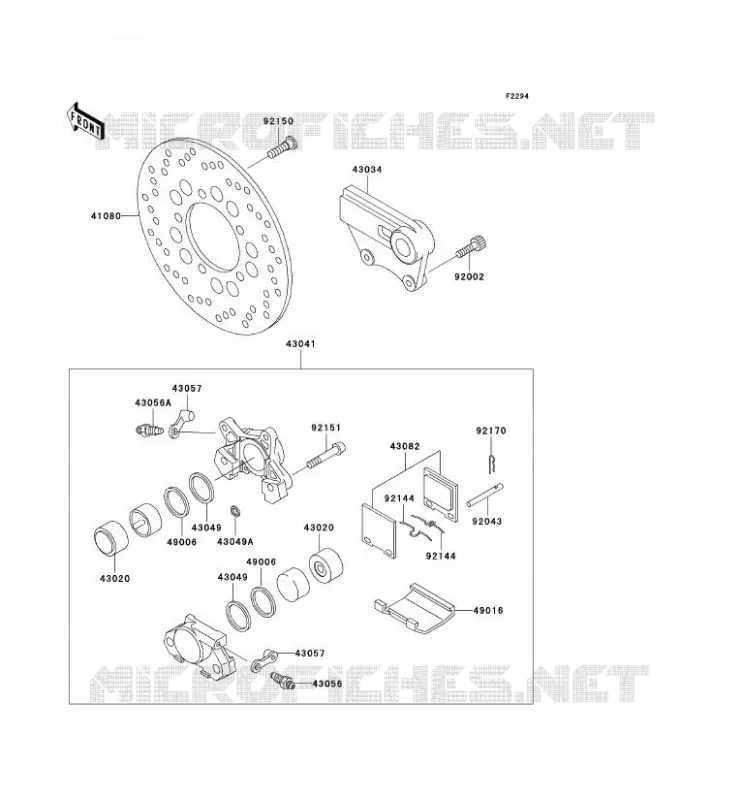 FREIN ARRIERE Kawasaki MOTOS 750 1996 NINJA ZX-7R  ZX750-P1