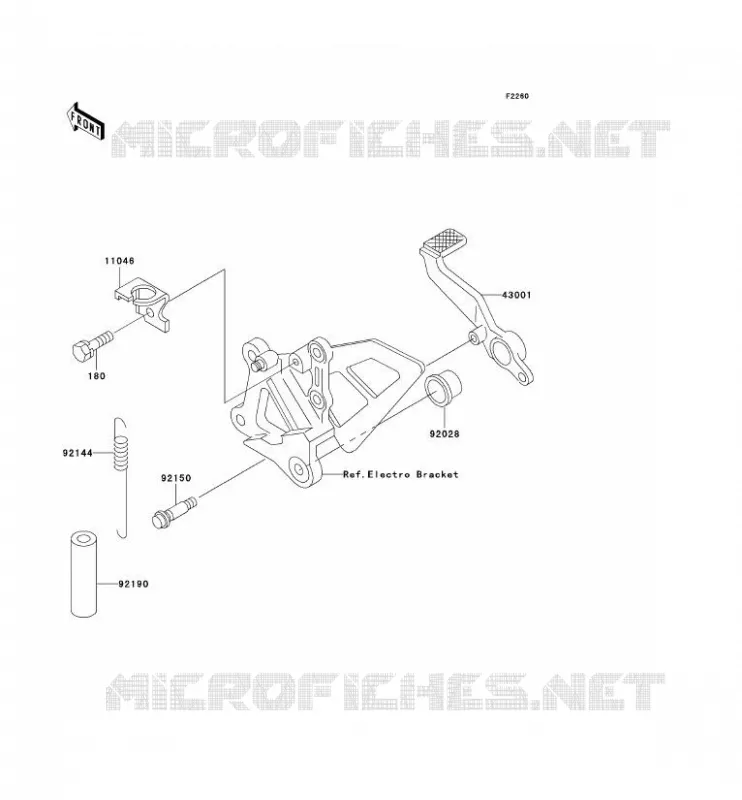 PEDALE DE FREIN Kawasaki MOTOS 750 1997 NINJA ZX-7R  ZX750-P2
