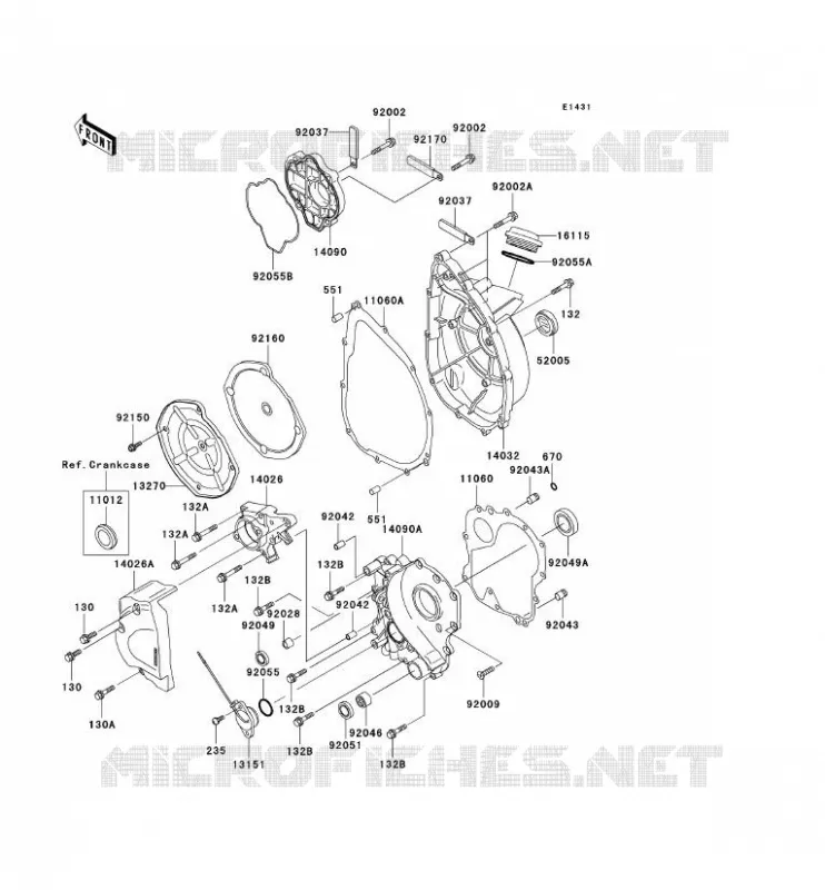 COUVERCLES MOTEUR Kawasaki MOTOS 750 1998 NINJA ZX-7R  ZX750-P3