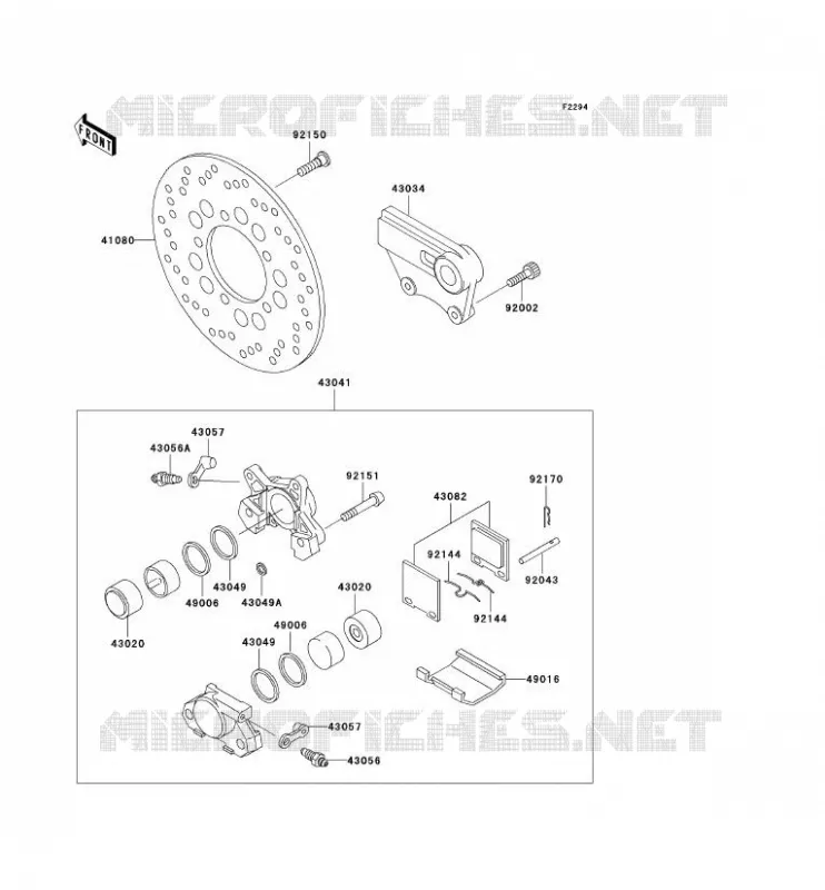 FREIN ARRIERE Kawasaki MOTOS 750 1999 NINJA ZX-7R  ZX750-P4