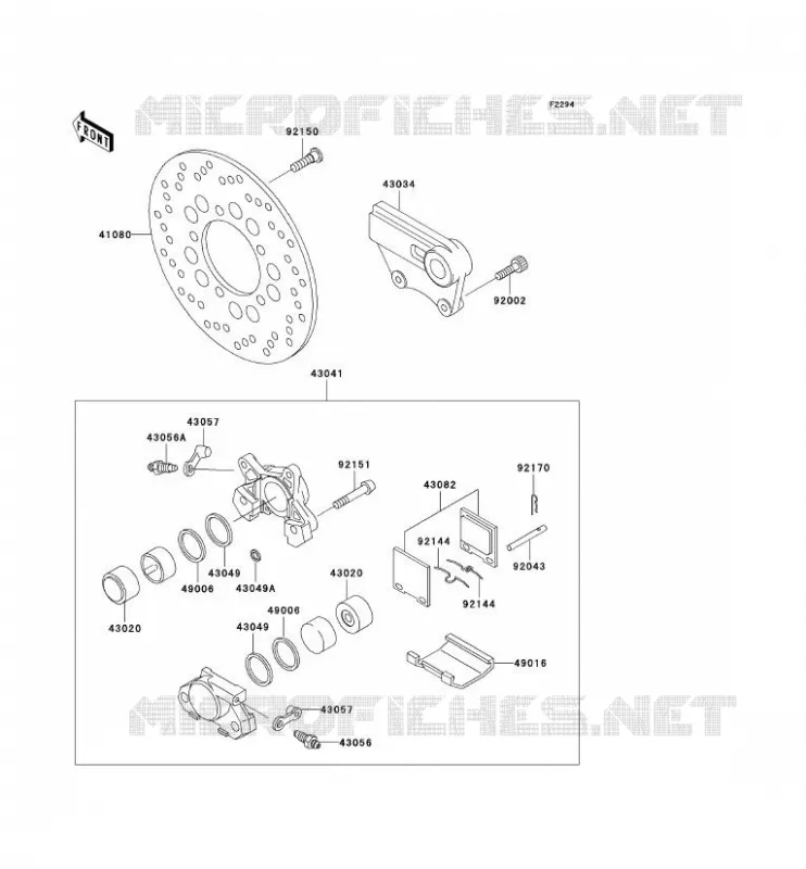 FREIN ARRIERE Kawasaki MOTOS 750 1999 NINJA ZX-7R  ZX750-P4
