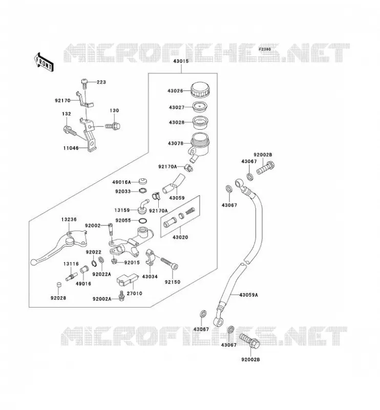 EMBRAYAGE MAITRE CYLINDRE Kawasaki MOTOS 750 2000 NINJA ZX-7R  ZX750-P5