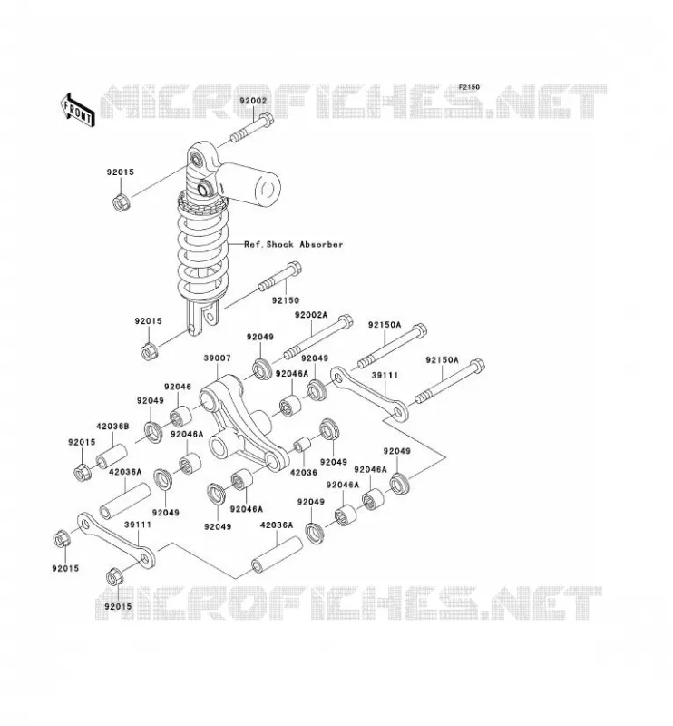 SUSPENSION Kawasaki MOTOS 750 2000 NINJA ZX-7R  ZX750-P5