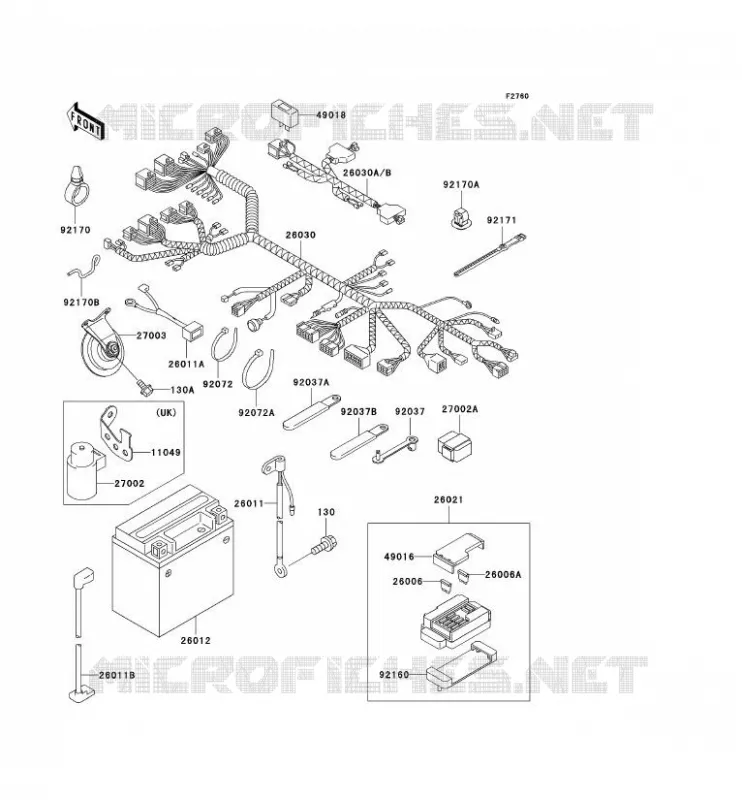 CHASSIS EQUIPMENT ELECTRIQUE Kawasaki MOTOS 750 2000 NINJA ZX-7R  ZX750-P5