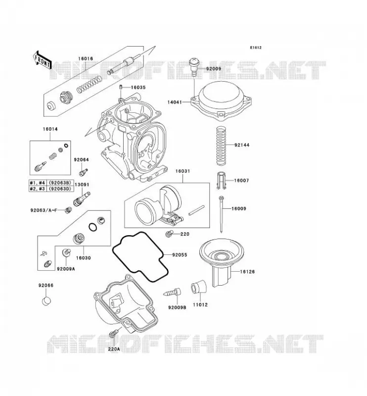 PI&Egrave;CES DE CARBURATEUR Kawasaki MOTOS 750 2000 NINJA ZX-7R  ZX750-P5