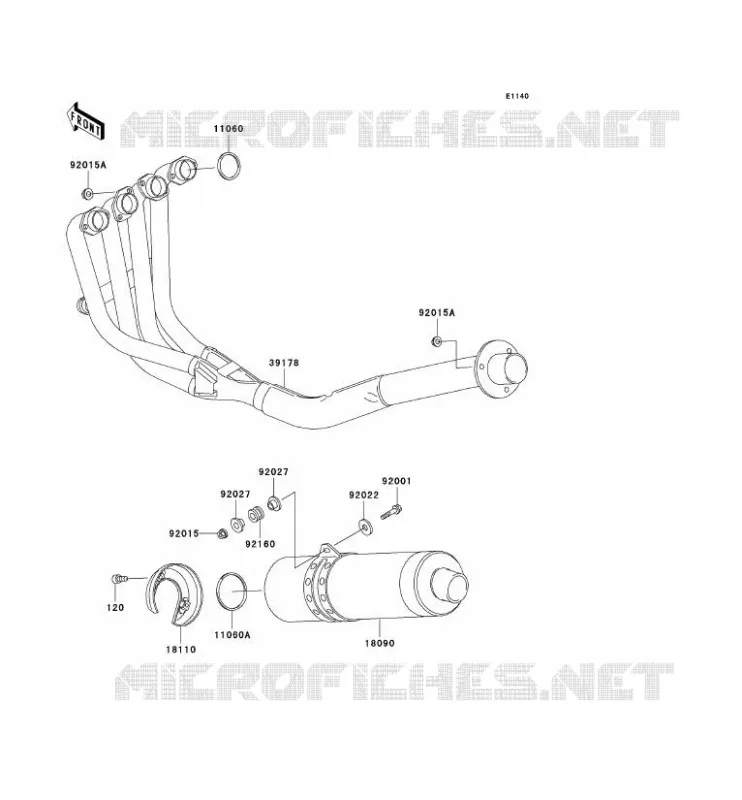 &Eacute;CHAPPEMENT Kawasaki MOTOS 750 2002 NINJA ZX-7R  ZX750-P7