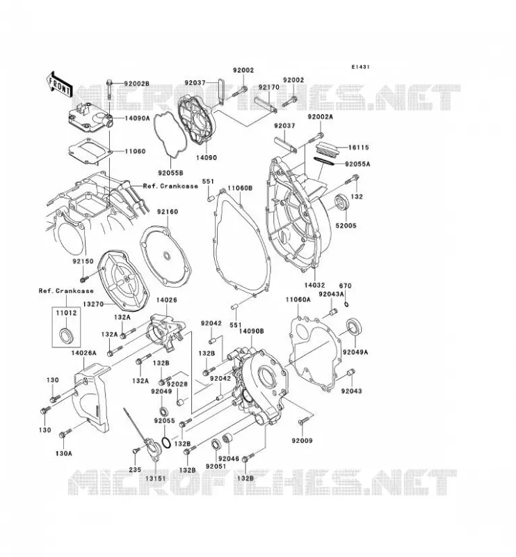 COUVERCLES MOTEUR Kawasaki MOTOS 750 2003 NINJA ZX-7R  ZX750-P8