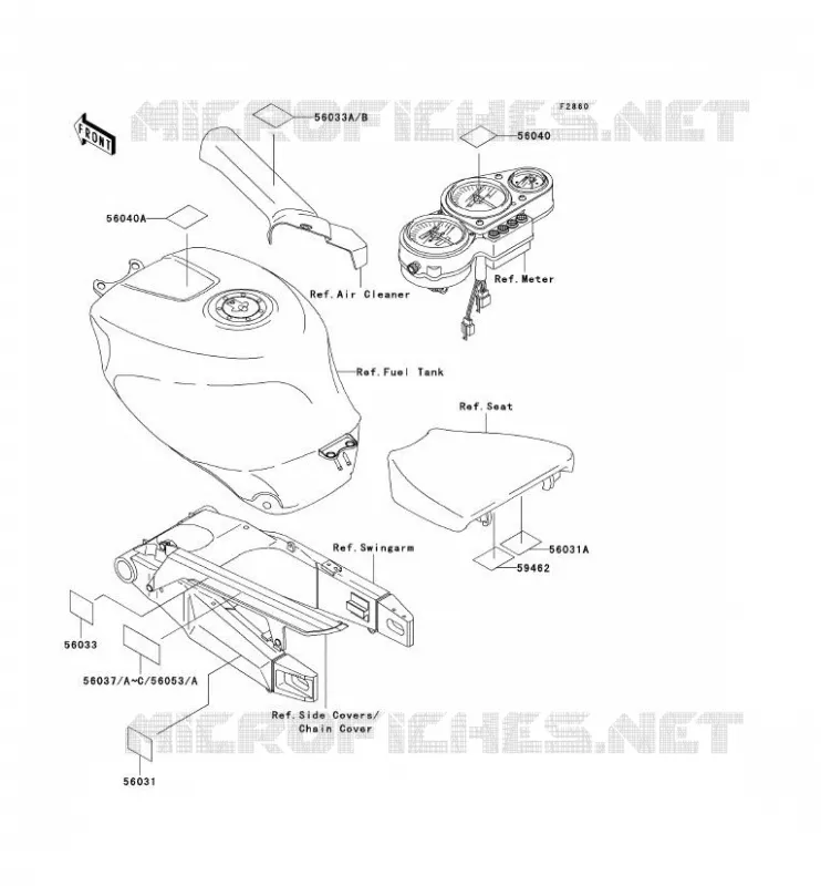 LABEL Kawasaki MOTOS 750 2003 NINJA ZX-7R  ZX750-P8
