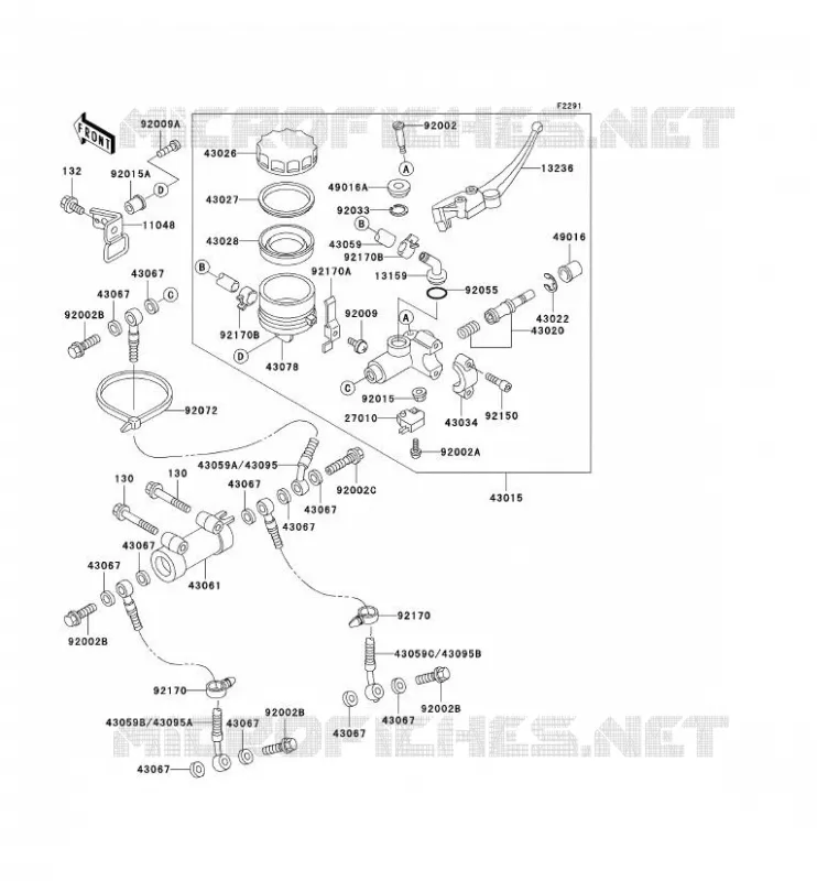 MAITRE CYLINDRE AV Kawasaki MOTOS 750 2003 NINJA ZX-7R  ZX750-P8