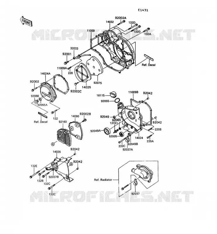 COUVERCLES MOTEUR Kawasaki MOTOS 900 1993 GPZ900R  ZX900-A10