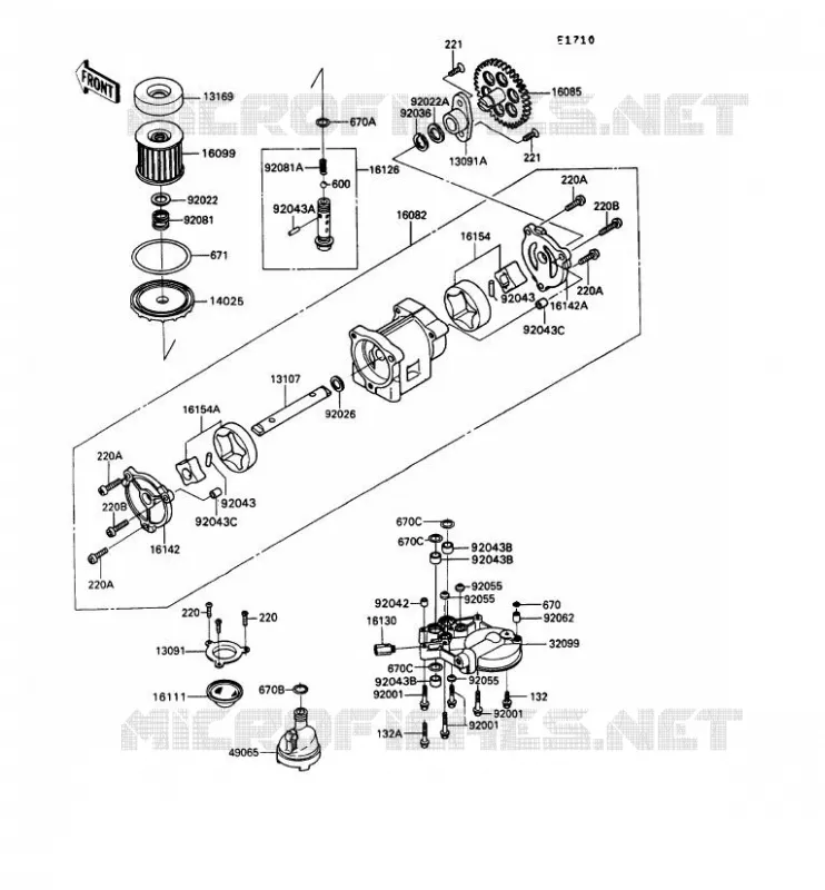 POMPE A HUILE Kawasaki MOTOS 900 1993 GPZ900R  ZX900-A10