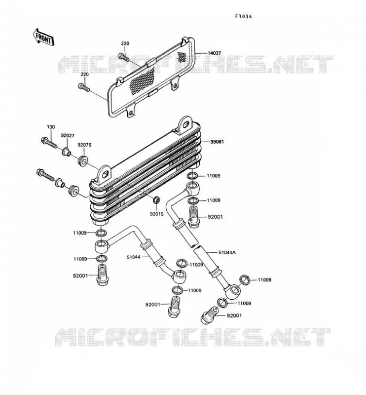 RADIATEUR D'HUILE Kawasaki MOTOS 900 1993 GPZ900R  ZX900-A10