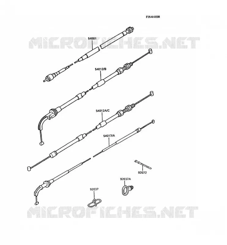 CABLES Kawasaki MOTOS 900 1987 GPZ900R  ZX900-A4