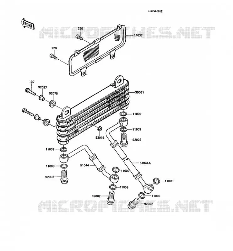 RADIATEUR D'HUILE Kawasaki MOTOS 900 1988 GPZ900R  ZX900-A5