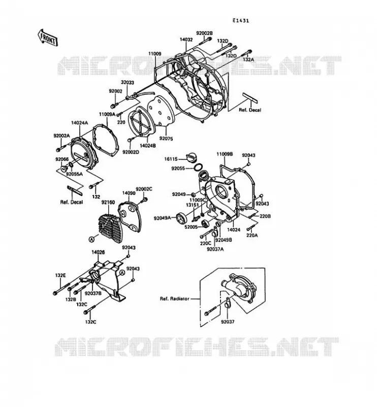 COUVERCLES MOTEUR Kawasaki MOTOS 900 1991 GPZ900R  ZX900-A8
