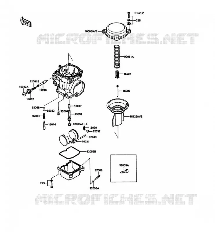 PI&Egrave;CES DE CARBURATEUR Kawasaki MOTOS 900 1991 GPZ900R  ZX900-A8