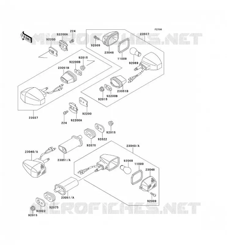 CLIGNOTANTS Kawasaki MOTOS 900 1995 NINJA ZX-9R  ZX900-B2