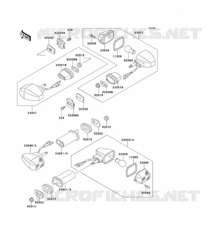 CLIGNOTANTS Kawasaki MOTOS 900 1996 NINJA ZX-9R  ZX900-B3