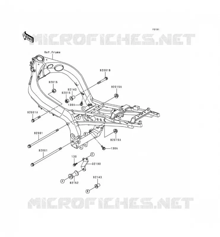 PIECE DE CADRE (COUVERTURE) Kawasaki MOTOS 900 1999 NINJA ZX-9R  ZX900-C2