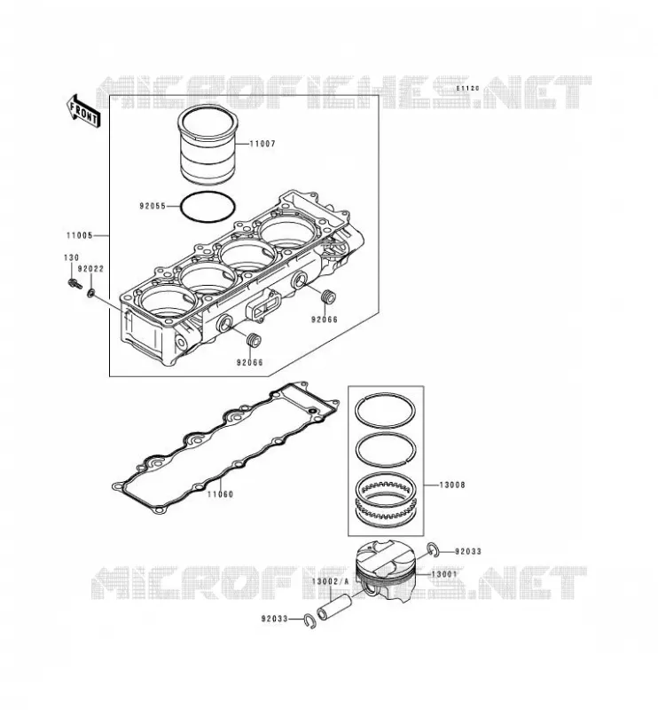 CYLINDRE/PISTON Kawasaki MOTOS 900 1999 NINJA ZX-9R  ZX900-D2