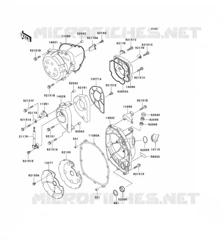 COUVERCLES MOTEUR Kawasaki MOTOS 900 2000 NINJA ZX-9R  ZX900-E1P