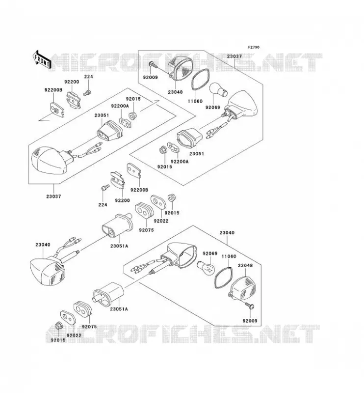 CLIGNOTANTS Kawasaki MOTOS 900 2000 NINJA ZX-9R  ZX900-E1P