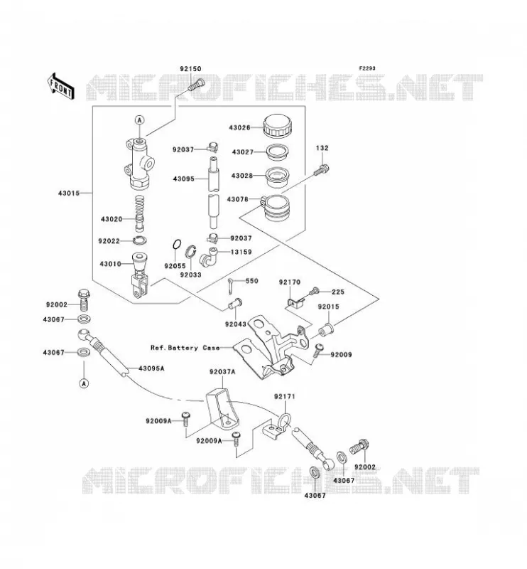 MAITRE CYLINDRE ARRI&Egrave;RE Kawasaki MOTOS 900 2000 NINJA ZX-9R  ZX900-E1P