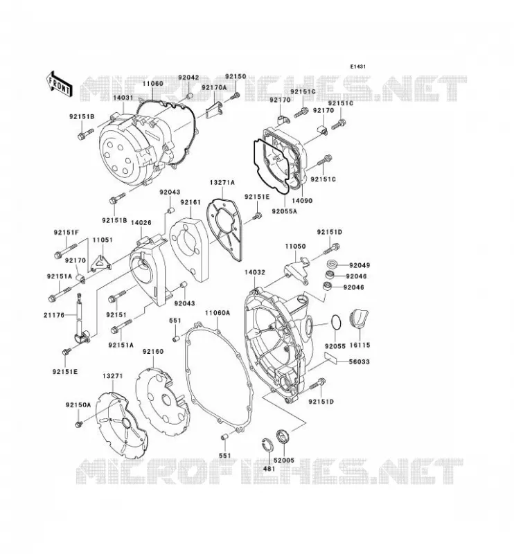 COUVERCLES MOTEUR Kawasaki MOTOS 900 2000 NINJA ZX-9R  ZX900-E1P