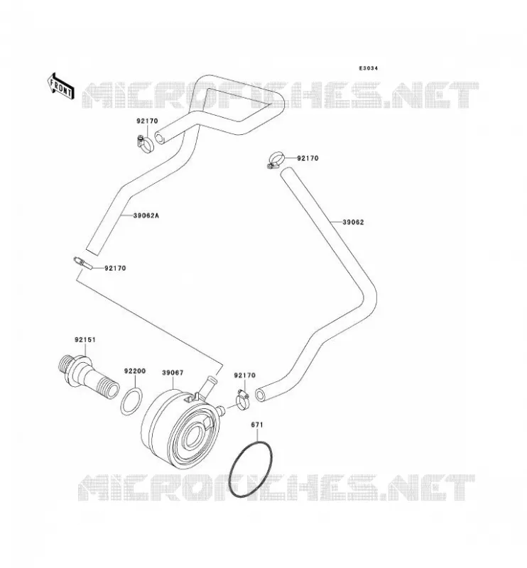 RADIATEUR D'HUILE Kawasaki MOTOS 900 2000 NINJA ZX-9R  ZX900-E1P