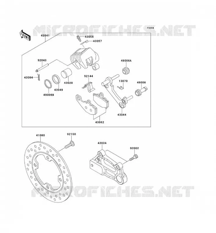 FREIN ARRIERE Kawasaki MOTOS 900 2001 NINJA ZX-9R  ZX900-E2