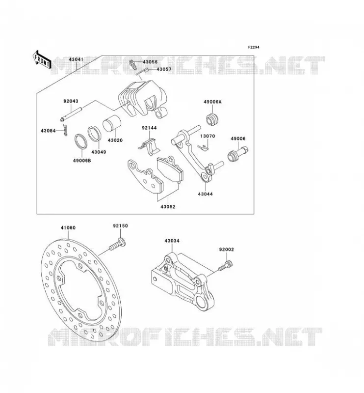 FREIN ARRIERE Kawasaki MOTOS 900 2001 NINJA ZX-9R  ZX900-E2P