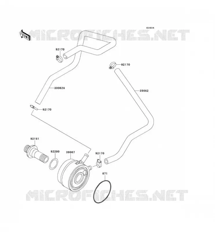RADIATEUR D'HUILE Kawasaki MOTOS 900 2001 NINJA ZX-9R  ZX900-E2P