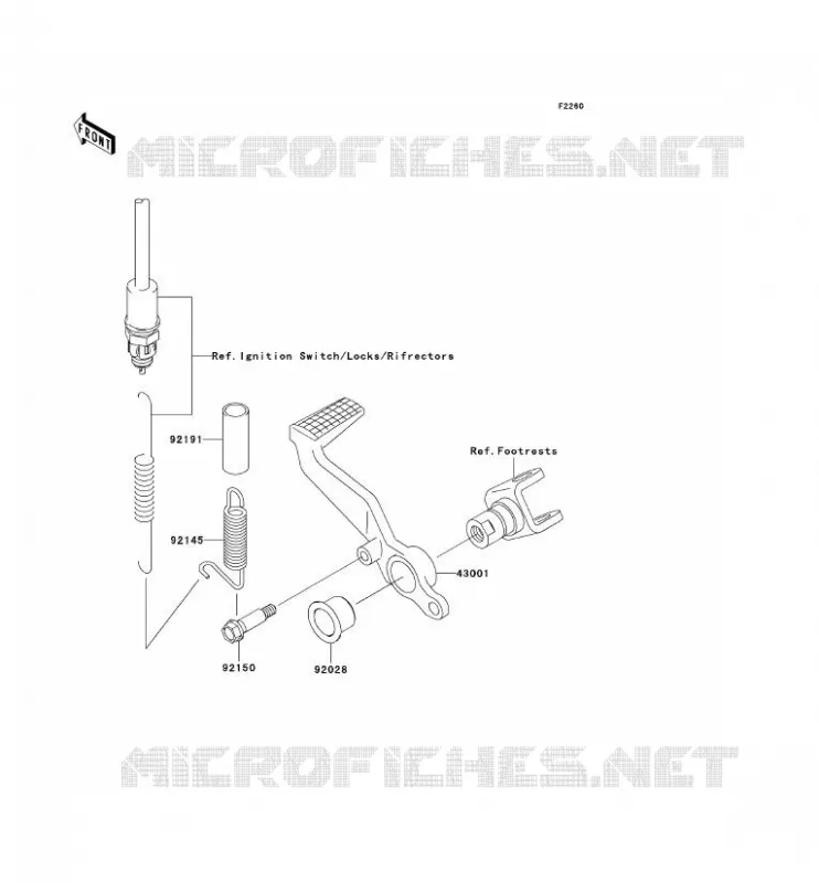 PEDALE DE FREIN/TORQUE LINK Kawasaki MOTOS 900 2002 NINJA ZX-9R  ZX900-F1