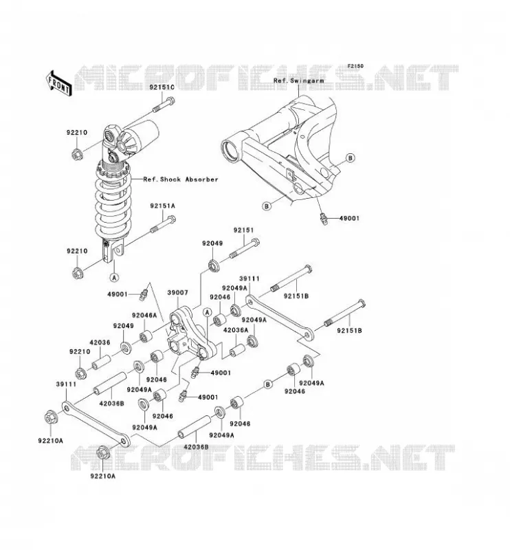 SUSPENSION ARRI&Egrave;RE Kawasaki MOTOS 900 2002 NINJA ZX-9R  ZX900-F1