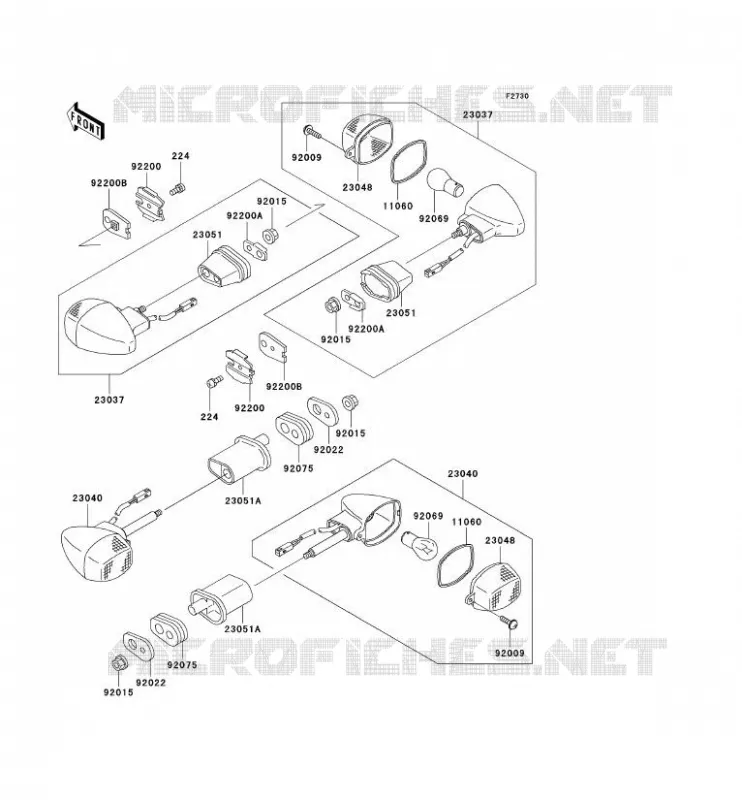 CLIGNOTANTS Kawasaki MOTOS 900 2002 NINJA ZX-9R  ZX900-F1P