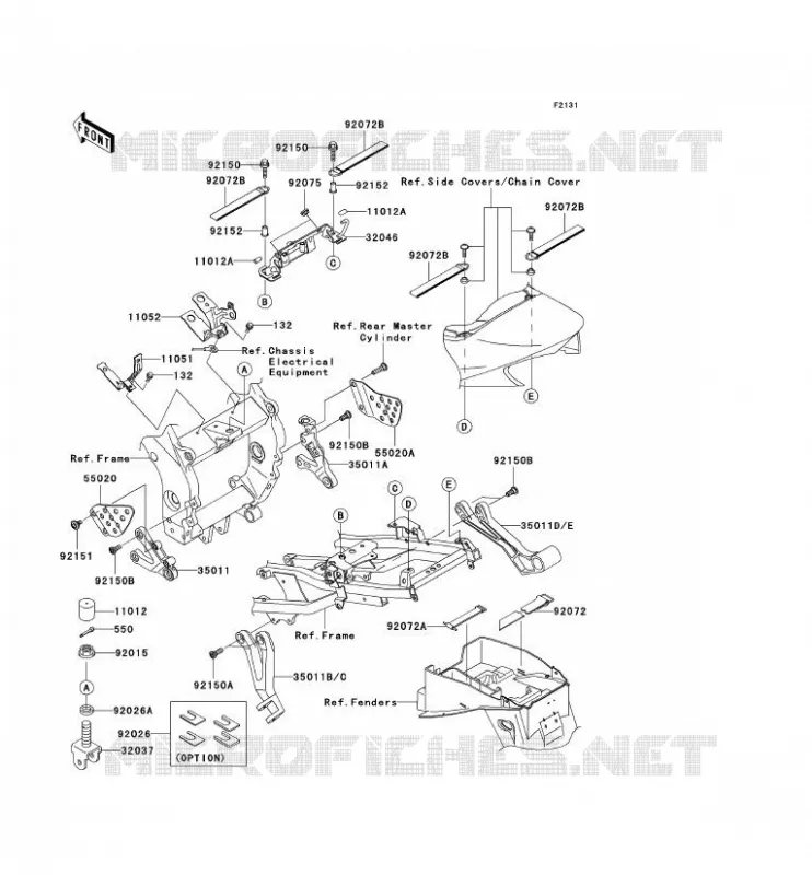 PIECE DE CADRE (COUVERTURE) Kawasaki MOTOS 900 2002 NINJA ZX-9R  ZX900-F1P