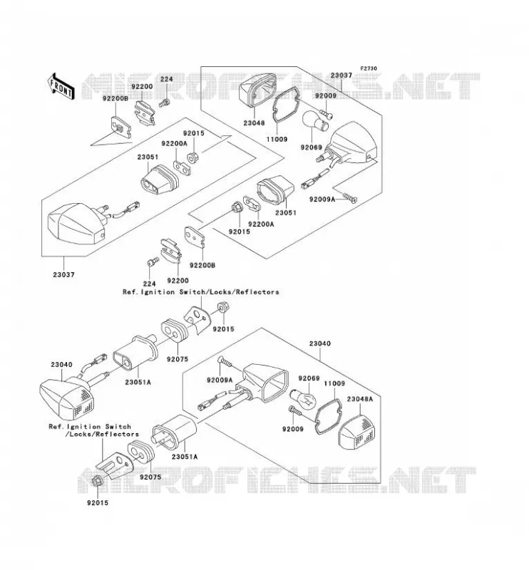CLIGNOTANTS Kawasaki MOTOS 900 2003 NINJA ZX-9R  ZX900-F2