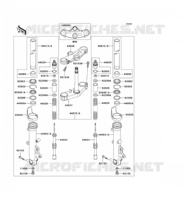 FOURCHE Kawasaki MOTOS 900 2003 NINJA ZX-9R  ZX900-F2