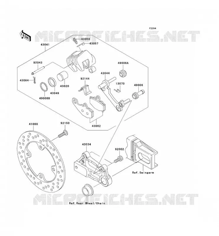 FREIN ARRIERE Kawasaki MOTOS 900 2003 NINJA ZX-9R  ZX900-F2