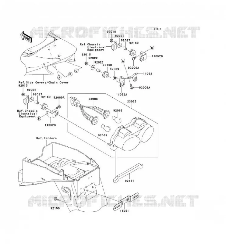 FEUX ARRI&Egrave;RE(S) Kawasaki MOTOS 900 2003 NINJA ZX-9R  ZX900-F2H