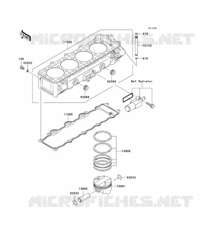 CYLINDRE/PISTON Kawasaki MOTOS 900 2003 NINJA ZX-9R  ZX900-F2P