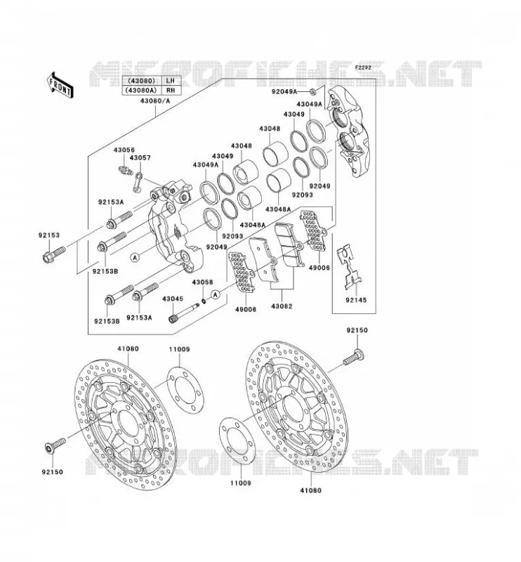 FREIN AVANT Kawasaki MOTOS 900 2003 NINJA ZX-9R  ZX900-F2P