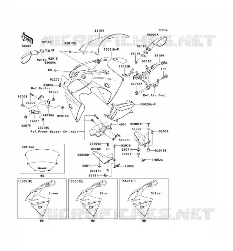 CARENAGE Kawasaki MOTOS 900 2003 NINJA ZX-9R  ZX900-F2P